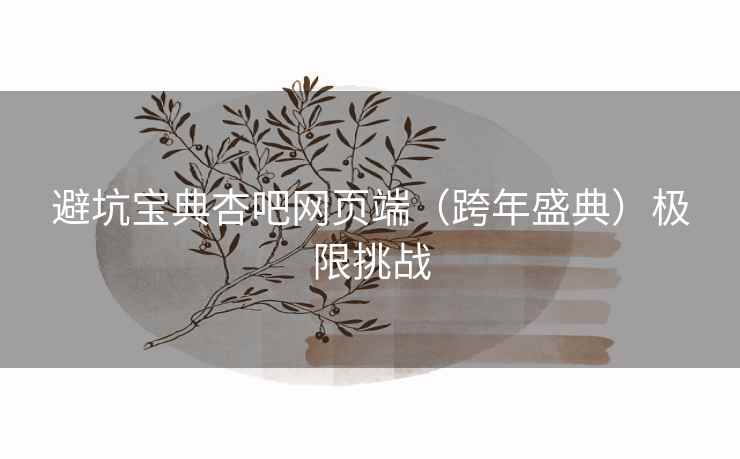避坑宝典杏吧网页端（跨年盛典）极限挑战  第2张