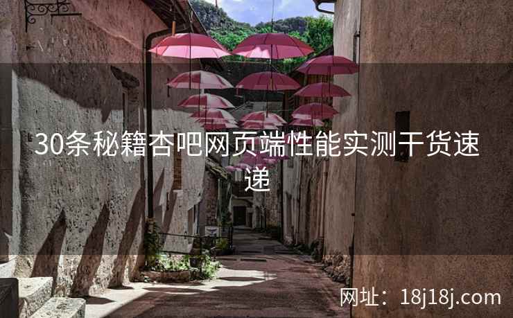 30条秘籍杏吧网页端性能实测干货速递