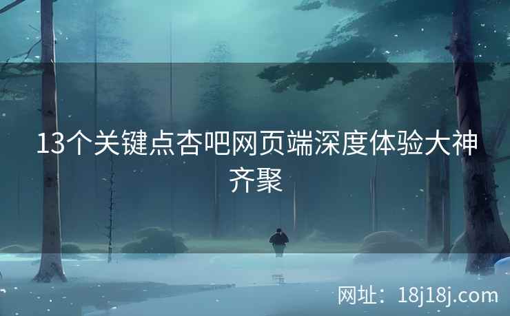 13个关键点杏吧网页端深度体验大神齐聚